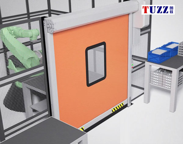 Customized Flame Retardant PVC High Speed Door with Vision Panel 1